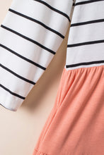 Load image into Gallery viewer, Striped Two-Tone Round Neck Tiered Dress