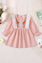 Load image into Gallery viewer, Girls Embroidered Lace Trim Dress