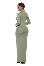 Load image into Gallery viewer, Mock Neck Long Sleeve Maxi Slim Dress