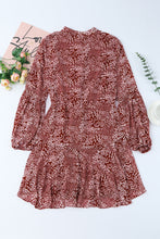 Load image into Gallery viewer, Floral Buttoned Puff Sleeve Tiered Dress
