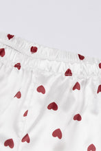 Load image into Gallery viewer, Heart Print Lace Trim Cami and Shorts Pajama Set
