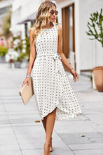 Load image into Gallery viewer, Swiss Dot Tie Belt Sleeveless Dress