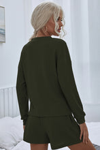 Load image into Gallery viewer, Waffle Button Front Top and Shorts Lounge Set