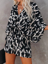 Load image into Gallery viewer, Tied Printed Kimono Sleeve Romper
