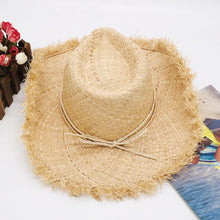 Load image into Gallery viewer, Raw Hem Wide Brim Straw Woven Hat
