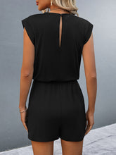 Load image into Gallery viewer, Round Neck Cap Sleeve Romper
