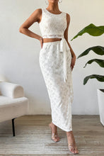 Load image into Gallery viewer, Lace Round Neck Top and Slit Skirt Set
