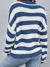 Load image into Gallery viewer, Honey Striped Round Neck Long Sleeve Sweater
