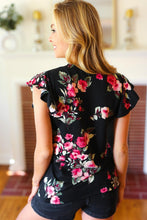 Load image into Gallery viewer, Haptics Round Neck Ruffled Floral Knit Top
