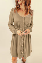 Load image into Gallery viewer, Button Down Long Sleeve Dress with Pockets
