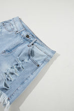 Load image into Gallery viewer, Distressed Raw Hem Denim Shorts
