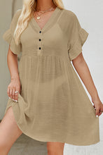 Load image into Gallery viewer, V-Neck Flounce Sleeve Cover-Up Dress
