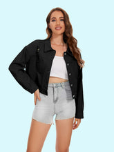 Load image into Gallery viewer, Distressed Distressed Button Up Denim Jacket
