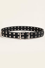 Load image into Gallery viewer, Double Row Star Grommet PU Leather Belt
