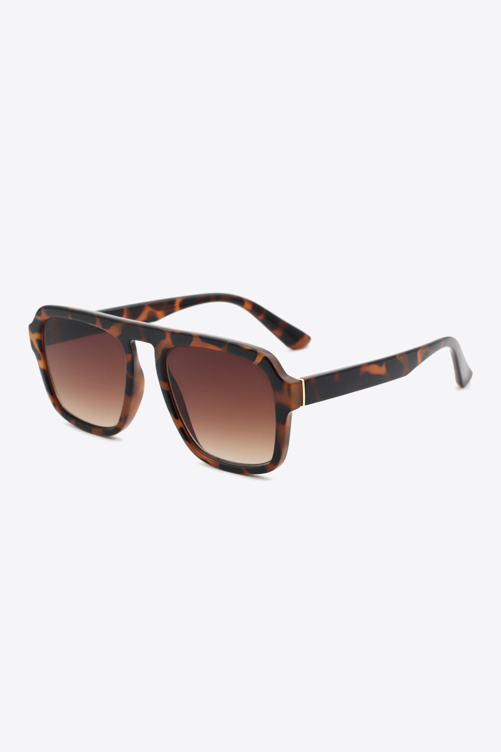 Tortoiseshell Square Polycarbonate Frame Sunglasses