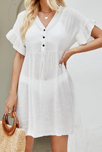 Load image into Gallery viewer, V-Neck Flounce Sleeve Cover-Up Dress
