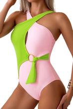 Load image into Gallery viewer, Cutout Contrast Sleeveless One-Piece Swimwear
