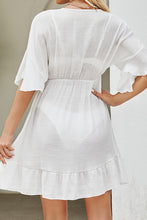 Load image into Gallery viewer, V-Neck Flounce Sleeve Cover-Up Dress
