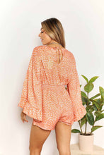 Load image into Gallery viewer, Double Take Printed Flare Sleeve Surplice Romper
