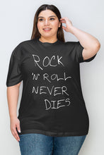 Load image into Gallery viewer, Simply Love Full Size ROCK N ROLL NEVER DIES Graphic T-Shirt
