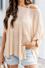 Load image into Gallery viewer, Slit Boat Neck Half Sleeve Knit Top
