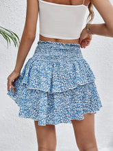 Load image into Gallery viewer, Smocked Layered Printed Mini Skirt
