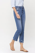 Load image into Gallery viewer, Lovervet High Rise Raw Hem Straight Jeans
