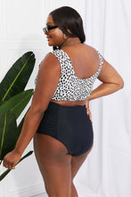 Load image into Gallery viewer, Marina West Swim Sanibel Crop Swim Top and Ruched Bottoms Set in Black
