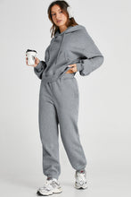 Load image into Gallery viewer, Dropped Shoulder Hooded Top and Pants Active Set
