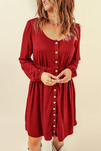 Load image into Gallery viewer, Button Down Long Sleeve Dress with Pockets
