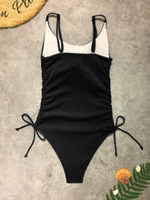 Load image into Gallery viewer, Drawstring Scoop Neck Sleeveless One-Piece Swimwear
