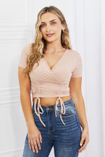 Load image into Gallery viewer, Capella Back To Simple Full Size Ribbed Front Scrunched Top in Blush
