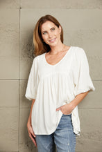 Load image into Gallery viewer, Double Take V-Neck Half Sleeve Blouse with Pockets
