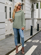 Load image into Gallery viewer, Ribbed Drawstring Long Sleeve Hoodie
