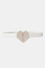 Load image into Gallery viewer, Rhinestone Heart Buckle Elastic Belt
