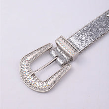 Load image into Gallery viewer, PU Leather Rhinestone Belt
