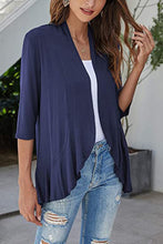 Load image into Gallery viewer, Open Front Three-Quarter Sleeve Cardigan
