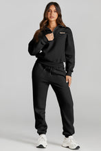 Load image into Gallery viewer, Quarter Zip Top and Drawstring Pants Active Set
