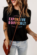 Load image into Gallery viewer, Slogan Graphic Cuffed Sleeve Tee
