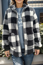 Load image into Gallery viewer, Double Take Full Size Plaid Long Sleeve Hooded Coat
