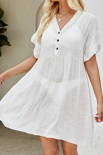 Load image into Gallery viewer, V-Neck Flounce Sleeve Cover-Up Dress
