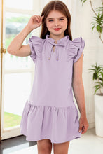 Load image into Gallery viewer, Tie Neck Flutter Sleeve Dress
