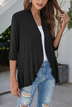 Load image into Gallery viewer, Open Front Three-Quarter Sleeve Cardigan
