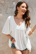 Load image into Gallery viewer, Double Take V-Neck Half Sleeve Blouse with Pockets
