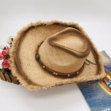 Load image into Gallery viewer, Raw Hem Wide Brim Straw Woven Hat
