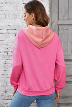 Load image into Gallery viewer, Drawstring Color Block Long Sleeve Hoodie
