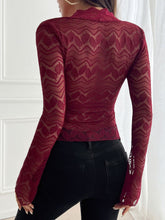 Load image into Gallery viewer, Devine Plunge Long Sleeve Lace Top
