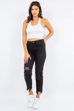 Load image into Gallery viewer, American Bazi High Waist Distressed Cropped Straight Jeans
