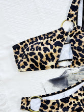 Load image into Gallery viewer, Leopard One-Shoulder Bikini Set
