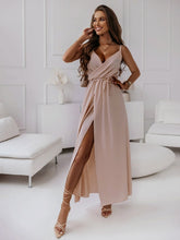 Load image into Gallery viewer, Tied Surplice Sleeveless Midi Cami Dress
